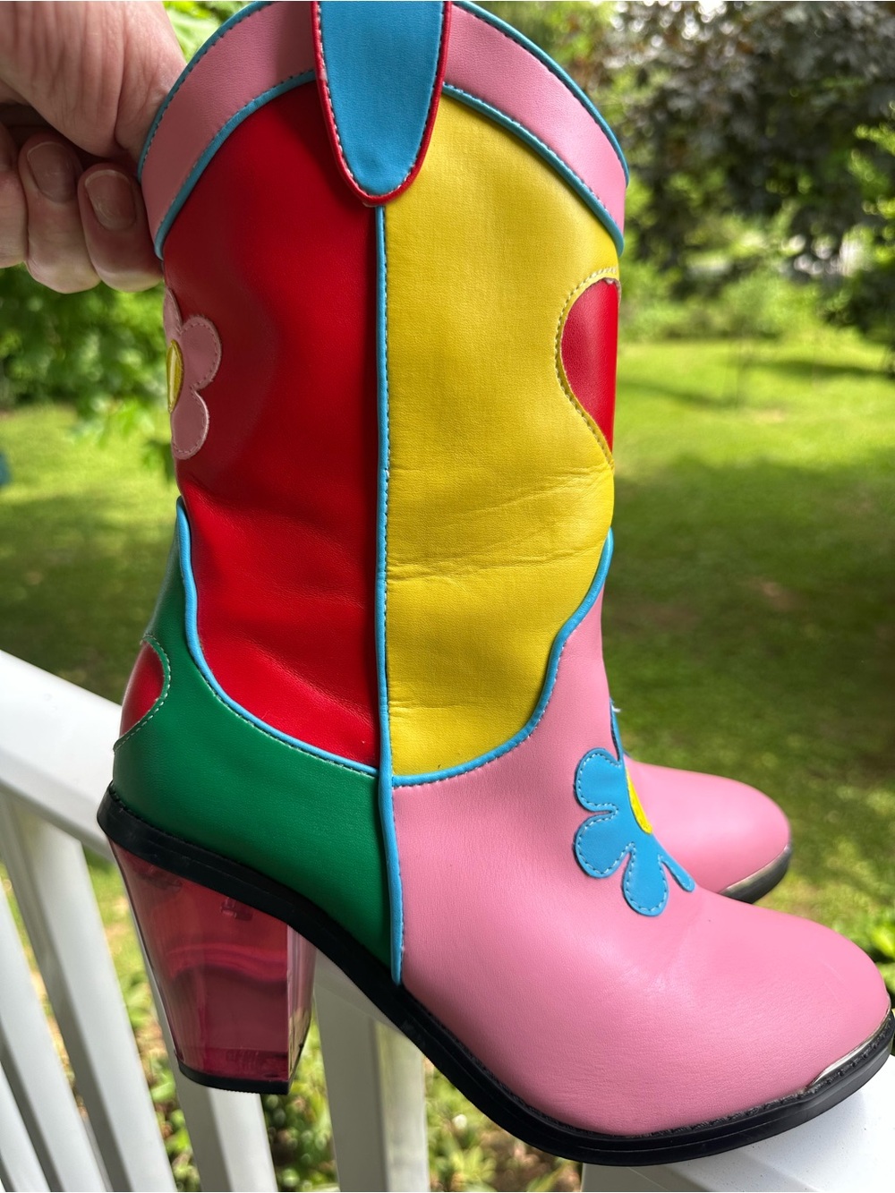 DELIA*S BY DOLLS KILL COLORBLOCK COWBOY BOOTS SIZE 7 - Picture 9 of 14